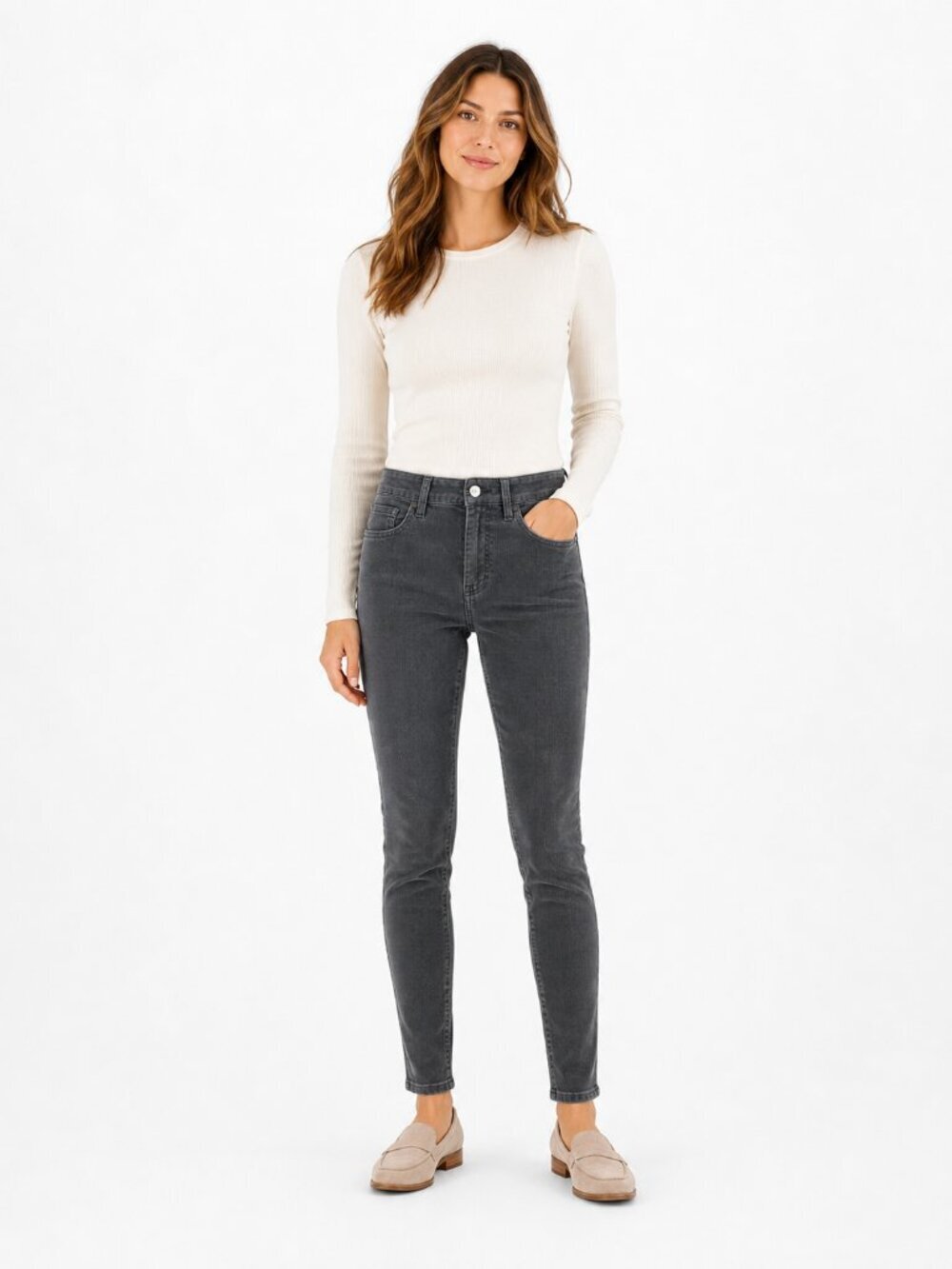Pistola Dusk Gray Corduroy Skinny Pants Size 28